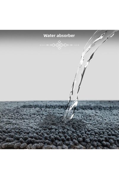 Bestekar Solvia Anthracite 100% Cotton 60X100 - 50X60 Soft Washable Modern Bathroom Carpet