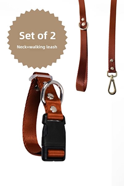 MOOD PAW Caramel Mood Adjustable Dog Collar and Leash Set