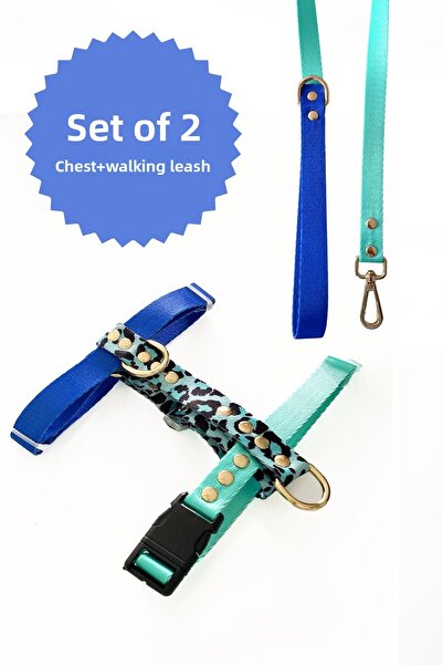 MOOD PAW Sky Mood Anti-Pull Adjustable H Type Dog Chest and Leash Set