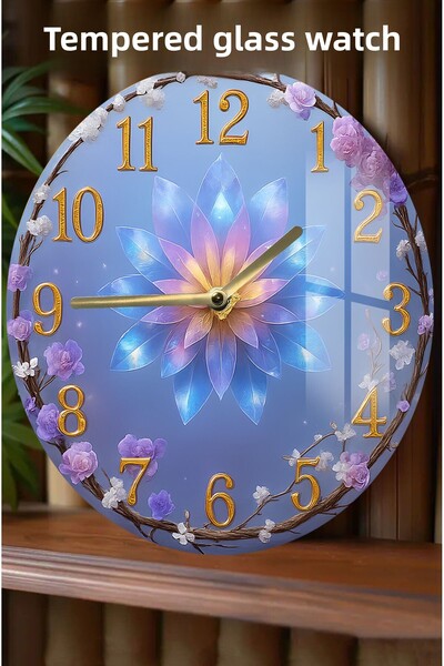 kutuTR 3D Look Tempered Glass Watch with Flower and Light Pattern – 33 cm Csdw392