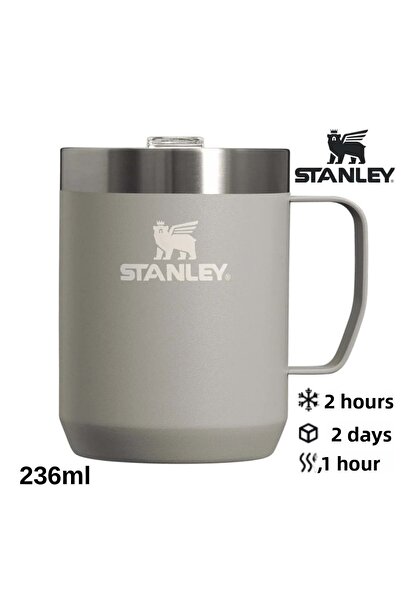 Stanley كوب ترمس كلاسيكي أسطوري سعة 0.23 لتر، كوب ترمس للتخييم، رمادي