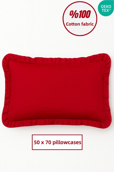 Joyrose 100% Cotton Ruffle Pillow Case 50X70 cm Modern Hidden Zipper