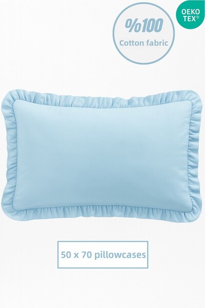 Joyrose غطاء وسادة مكشكش من القطن بنسبة 100% مقاس 50 × 70 سم بسحاب مخفي حديث