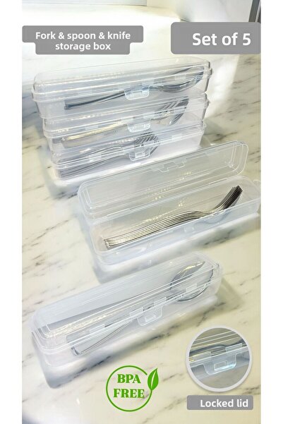 Bayev 5 Pieces Multix Cutlery Set Storage Box Set Dowry Set Organizer Storage Container