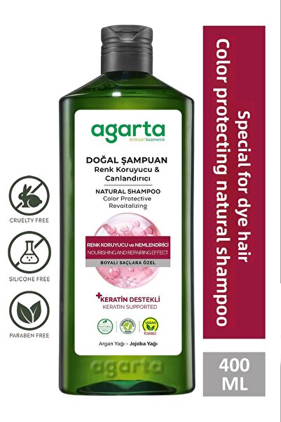 Agarta شامبو لحماية اللون وتنشيطه بدون ملح - شعر مصبوغ 400 مل