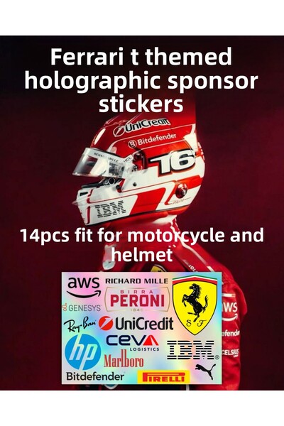 merccuri crafts F1 Ferrari Themed Hologram Car and Motorcycle Sticker (+14 Pi...