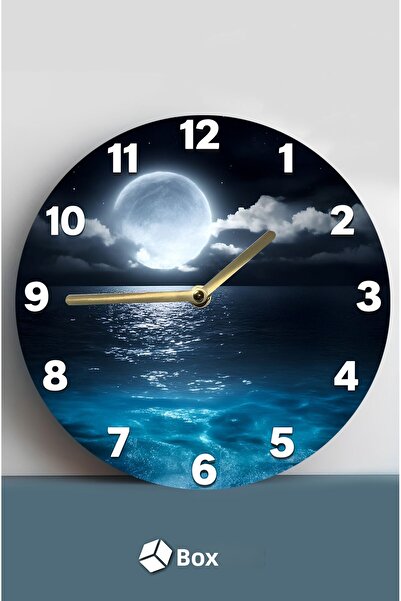 kutuTR Night View Mdf Wall Clock – 33X33 cm Sdw364