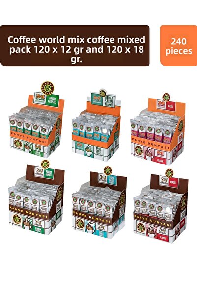 Kahve Dünyası عبوة قهوة كاهفي دونياسي ميكس ميكس قهوة 120 × 12 غرام و 120 × 18...