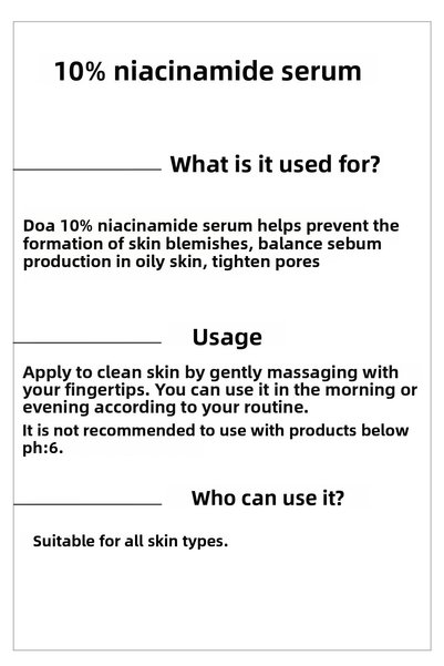 DOA KOZMETİK Doa Cosmetics Niacinamide 10% + 1% Zinc Serum