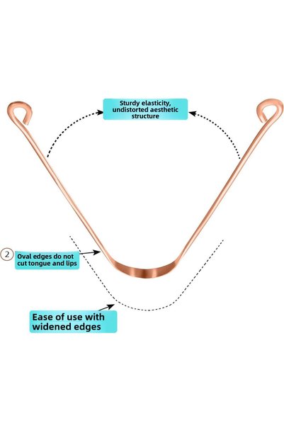 EVİST Tongue Cleaning 100% Pure Copper Cleaning Tool Tongue Brush Tongue Spoon, Tongue Scraper