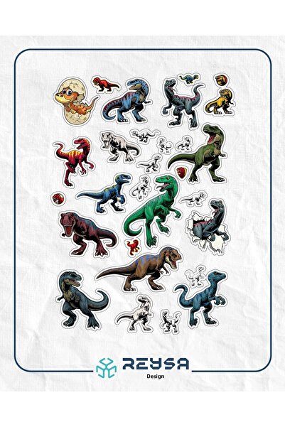 Reysa Tasarım مجموعة ملصقات ديناصور تريكس مكونة من قطعة واحدة
