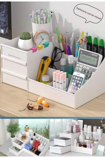 Bayev Μίνι συρταριέρα για μακιγιάζ, θήκη για καλλυντικά, θήκη για στυλό γραφείου, ράφι για κοσμήματα και κραγιόν