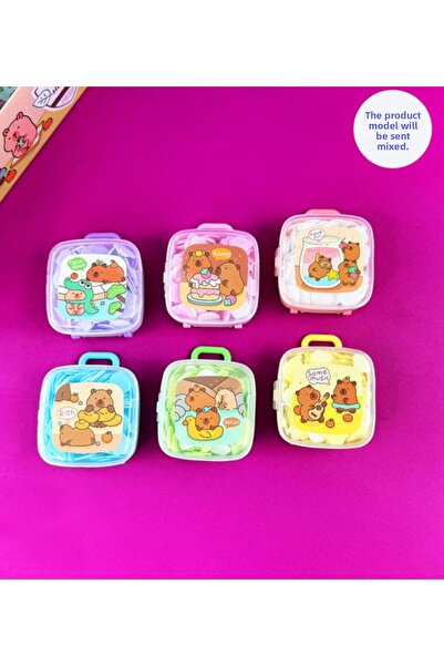 BALCI HEDİYELİK 200 Sheets of Hand Soap in the Shape of a Suitcase with Capybara Design