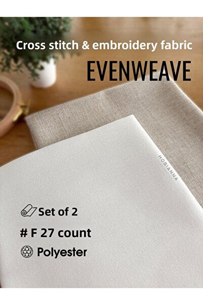 Hobianna Set de țesături pentru broderie și punct de cruce Evenweave