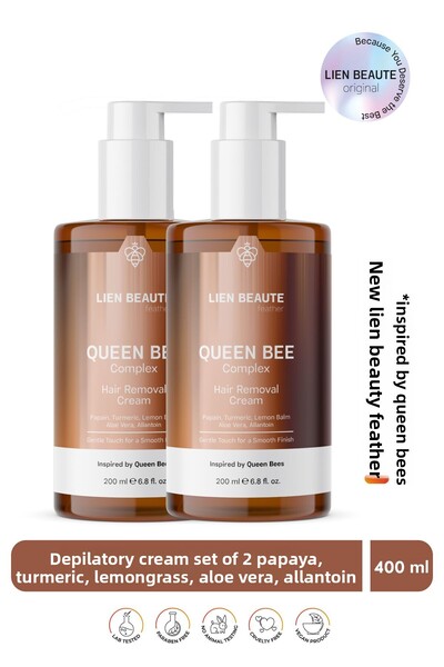 Lien Beaute مجموعة كريم إزالة الشعر كوالتي بي كومبلكس للجنسين، عبوة من قطعتين