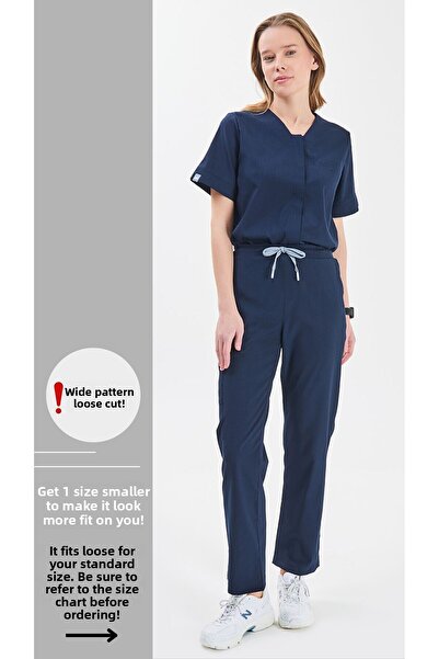 SAR TEKSTİL Uniforme chirurgicale pentru femei, albastru marin, material elas...