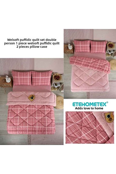 ETE HOMETEX Double Luxury Welsoft Bedspread Set 195X215Cm