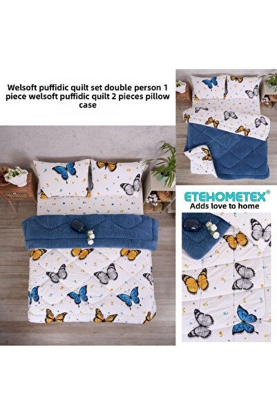 ETE HOMETEX Double Luxury Welsoft Bedspread Set 195X215Cm