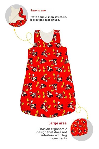 Lumos Trade Mickey Mouse Patterned Baby Soft Swaddle Sleeping Bag 0-6 Months 1 Tog Gift