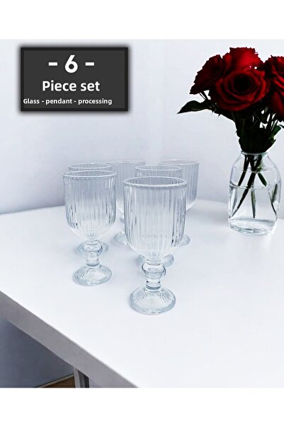 gkzglass home dekor مجموعة عرضية من 6 قطع من أكواب الماء الزجاجية المزخرفة من إيليسيا داريند للقهوة