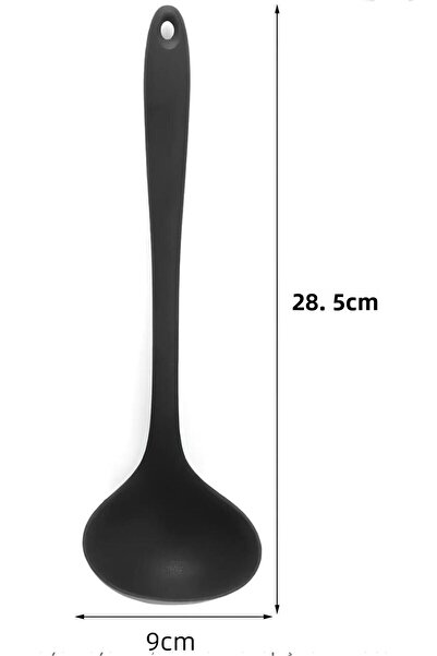 Single Heat Resistant Fireproof Non-Stick Silicone 28 cm Ladle with Hard Tip