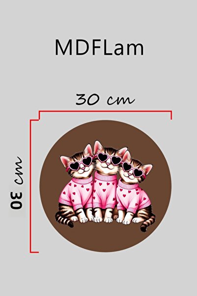 Dormot Digital Print Brown, Standard, Pink Cats Themed, Door Ornament, Wall Ornament