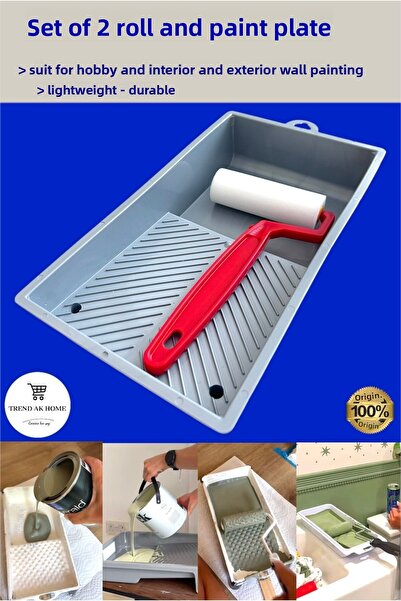 OSKAR FIRÇA Set of 2 Roller and Paint Palette Very Useful Painter Set