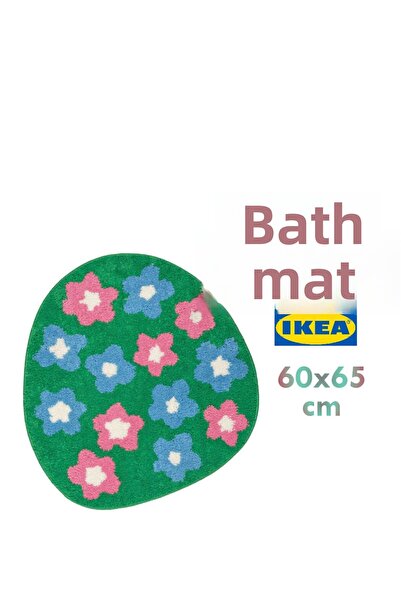 IKEA VATTENSKRUV Χαλάκι μπάνιου, σχέδιο λουλουδιών, 60x65 cm 1 τεμάχιο