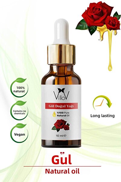 Villov Rose Cold Pressed 100% Pure and Natural Herbal Rose Essential Oil 10ml