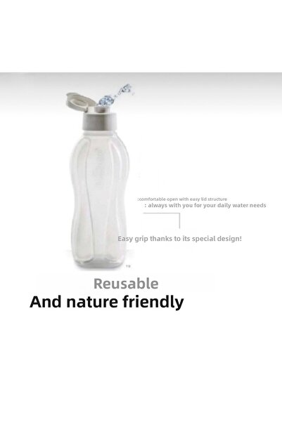 Plus زجاجة تووبا إيكو 1 لتر - غطاء أبيض سهل الفتح