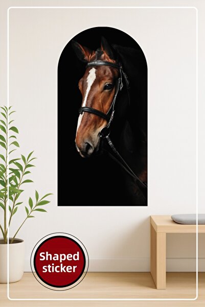 KOSS Dijital Autocolant decorativ de perete în formă ovală, cu fundal negru, ...