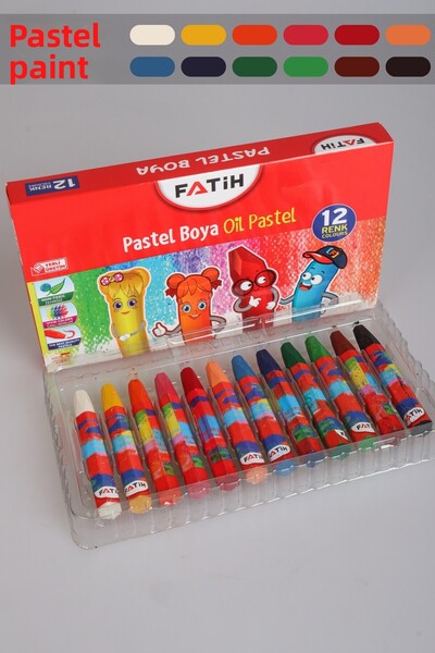 Fatih ألوان الباستيل الأصلية المكونة من 12 لونًا مع DEKOMUS