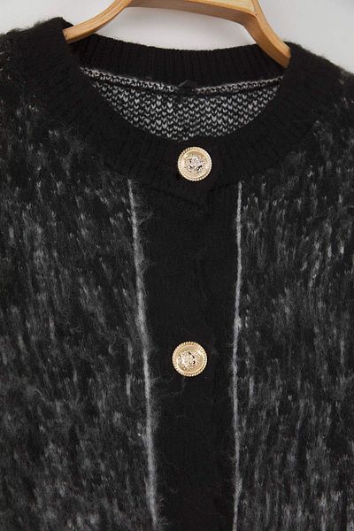 Trendyol Modest Black Furry/Fluffy Knitwear Cardigan Tctaw26Th00012