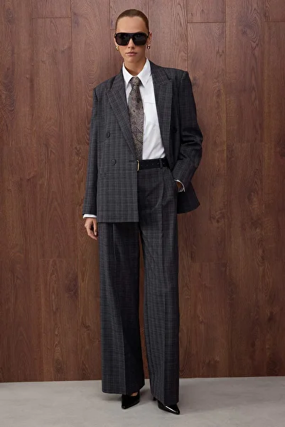 Trendyol Collection Anthracite Blazer Jacket Twoaw26Bc00022
