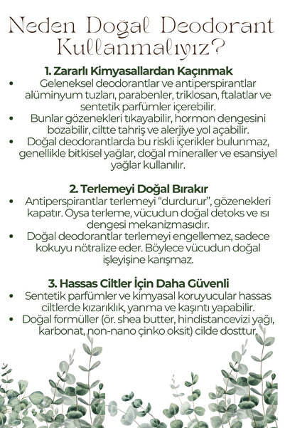 naturepower Alüminyum İçermeyen Doğal Krem Deodorant Ter Kokusu Önleyici Koltuk Altı Gül Kokulu 50 ml
