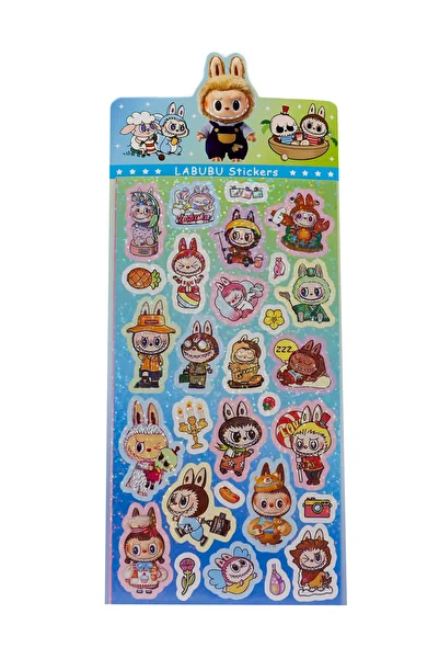repro design Labubu Shiny Holographic 29 Pieces Specially Cut Sticker – Specially Cut 1 Pack M2