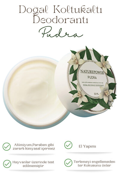 naturepower %100 Doğal Krem Deodorant Ter Kokusu Önleyici Koltuk Altı Pudra 5...