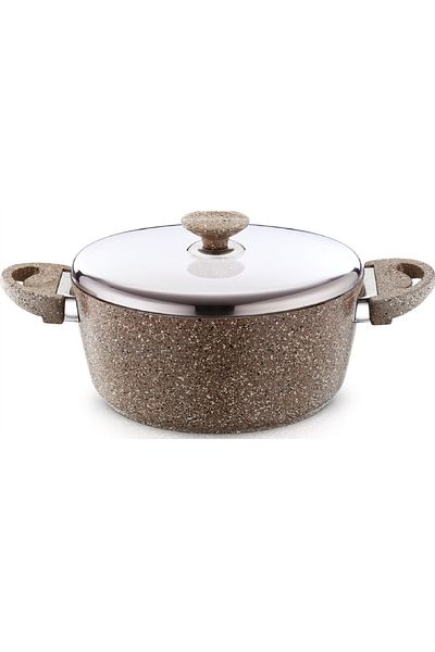 SAFLON Granite Cooking Pot With Stainless Steel Lid. Capacity 30 CM / SF3630GR