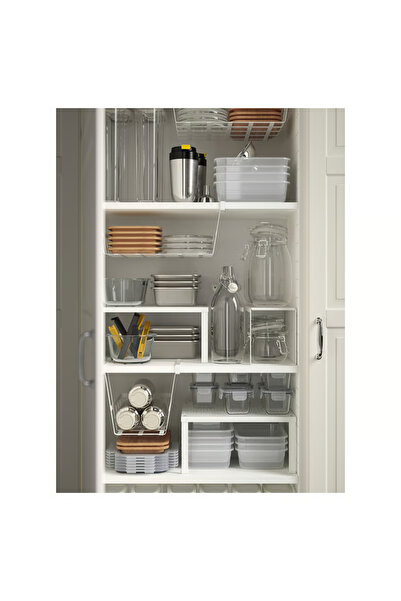 TRINAR Organizator de dulap pentru bucătărie și alte piese de mobilier, alb, 32x29x16 cm, oțel