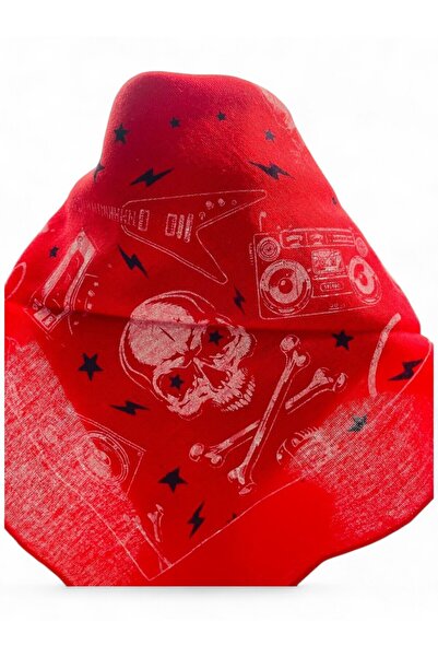 GALATA GIFT Bandana, Hair, Neck, Sportsman, Biker Accessory, 50*50cm Square, Patterned, Skull Bandana