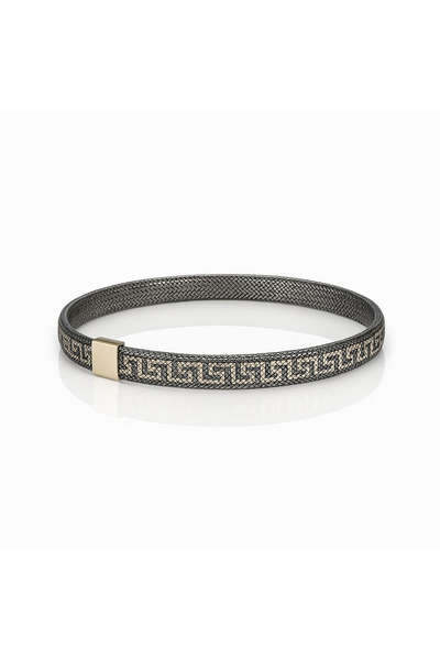 Sandra Ferretti Bratara Versace Elastica din Aur Galben si Negru 14K
