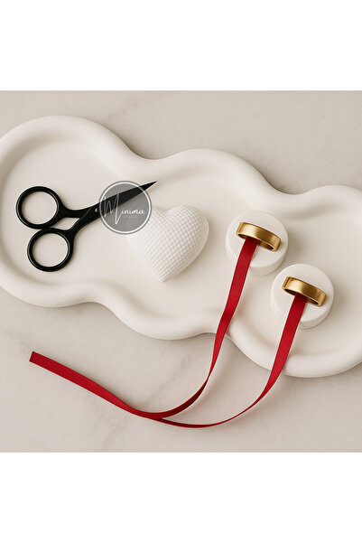 Minima Art Studio 29 CM Premium Dalgalı Form Inel de logodnă multifuncțional și tavă de cafea pentru mire