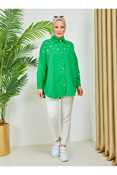 SAHRA BUTİK Tunica cu inel metalic verde - SAHRA BUTİK