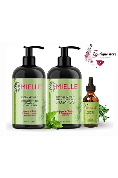 MAYEL Mountain Crown & Mint غني بالبيوتين ويشجع نمو الشعر - مجموعة من 3 قطع