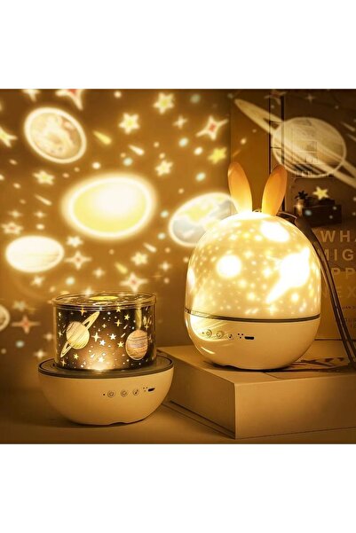 SHIPMENT Çocuklar İçin 21 Filmli 8 Müzikli Hareketli Projektör Gece Lambası Uzaktan Kumandalı Şarjlı