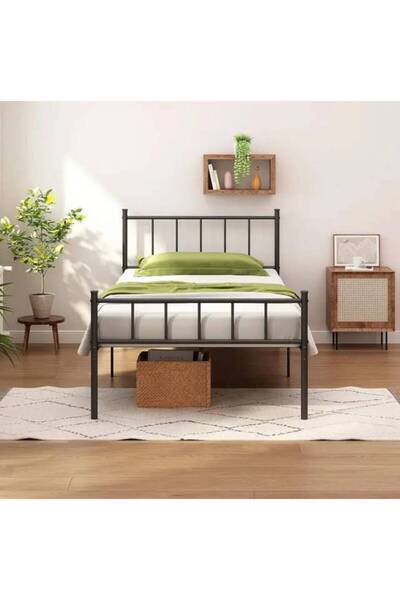 Al Saada Home إطار سرير معدني - 120 × 190 سم - أبيض