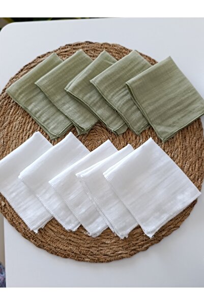 PURE BABY NATURA مجموعة من 10 حفاضات فم للأطفال من الموسلين المنسوج بطبقة مزد...