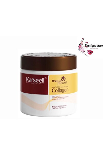 KARSEL قناع الشعر لإصلاح الشعر وترطيبه وتألقه مع مستخلص الكولاجين والماكا مع بروتين القمح 500 مل