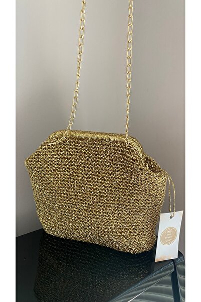 PeriStore Peridesign Golden Chain Portfolio Τσάντα Χειροποίητο Πλεκτό 30x22 ε...
