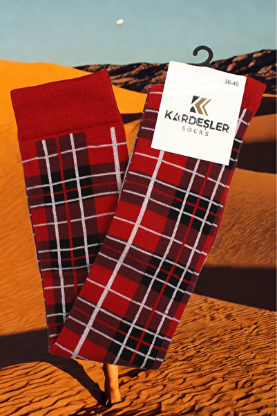 KARDEŞLER ÇORAP Памучни чорапи над коляното с цветни райета